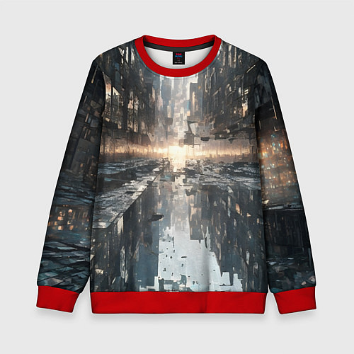 Детский свитшот Сюрреализм абстракция / 3D-Красный – фото 1