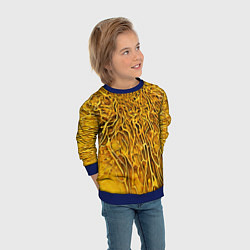 Свитшот детский Жёлтый симбионт абстракция, цвет: 3D-синий — фото 2