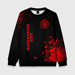 Свитшот детский Manchester City - red gradient вертикально, цвет: 3D-черный