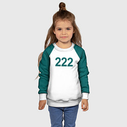Свитшот детский Игра в кальмара 222, цвет: 3D-белый — фото 2