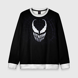 Свитшот детский Venom face - logo, цвет: 3D-белый