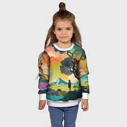 Свитшот детский На природе абстракция, цвет: 3D-белый — фото 2