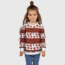 Свитшот детский Новогодний паттерн, цвет: 3D-белый — фото 2
