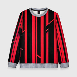 Детский свитшот Толстые красные полосы на чёрном фоне