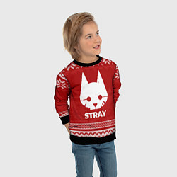 Свитшот детский Новогодний Stray, цвет: 3D-черный — фото 2