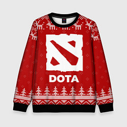 Свитшот детский Новогодний Dota с оленями, цвет: 3D-черный
