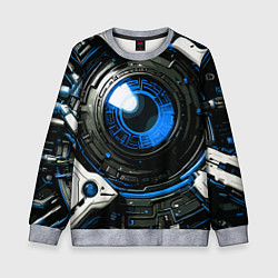 Детский свитшот Синяя сфера киберпанк