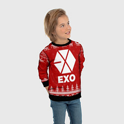 Свитшот детский Новогодний Exo с оленями, цвет: 3D-черный — фото 2