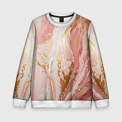 Детский свитшот Брызги розовых и золотых красок в хаотичных узорах