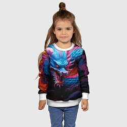 Свитшот детский Рогатый дракон, цвет: 3D-белый — фото 2