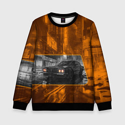 Свитшот детский Авто с оранжевыми фарами, цвет: 3D-черный