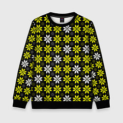 Детский свитшот Жёлто-белые звёзды на чёрном фоне
