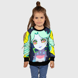 Свитшот детский Ребекка - киберпанк, цвет: 3D-черный — фото 2