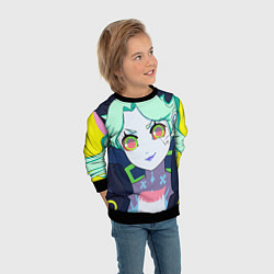 Свитшот детский Ребекка - киберпанк, цвет: 3D-черный — фото 2