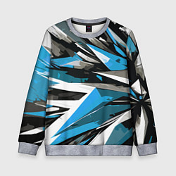 Детский свитшот Чёрно-сине-белая абстракция