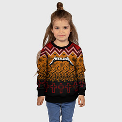 Свитшот детский Metallica christmas ugly sweater, цвет: 3D-черный — фото 2