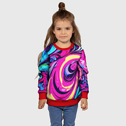 Свитшот детский Сине-розовый узор, цвет: 3D-красный — фото 2