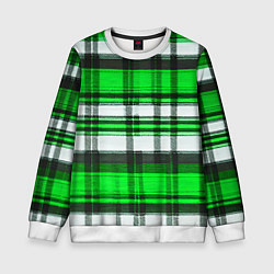 Детский свитшот Зелёно-белая ткань в клетку