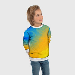 Свитшот детский Желто голубой градиент, цвет: 3D-белый — фото 2