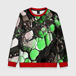 Детский свитшот Чёрно-зелёный камень