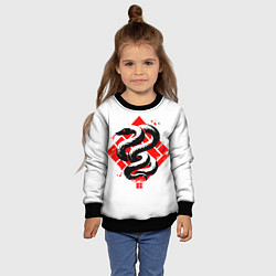 Свитшот детский Минималистический китайский стиль иллюстрации змеи, цвет: 3D-черный — фото 2