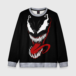 Свитшот детский Морда Венома с языком, цвет: 3D-меланж