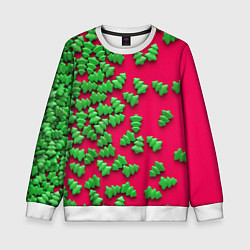 Свитшот детский Веселые елочки, цвет: 3D-белый