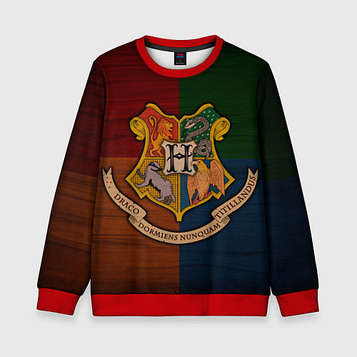 Детский свитшот Hogwarts emblem / 3D-Красный – фото 1