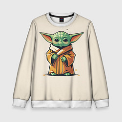 Свитшот детский Малыш Грогу - Мандолорец, цвет: 3D-белый