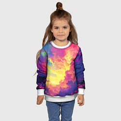 Свитшот детский Розовые облака на синем небе, цвет: 3D-белый — фото 2