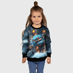 Свитшот детский Синяя змея с золотыми пятнами, цвет: 3D-черный — фото 2