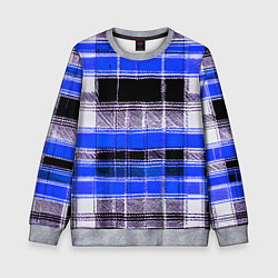 Детский свитшот Белые полосы на чёрно-синем фоне