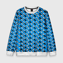 Детский свитшот Чёрно-белые фигуры на синем фоне