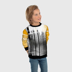 Свитшот детский Жёлто-чёрный гранж на белом фоне, цвет: 3D-черный — фото 2