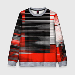 Детский свитшот Белые вертикальные полосы на чёрно-красном фоне