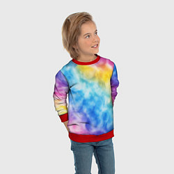 Свитшот детский Радужный паттерн, цвет: 3D-красный — фото 2