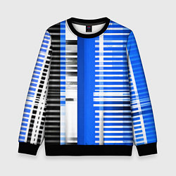 Детский свитшот White stripes on a black and blue background