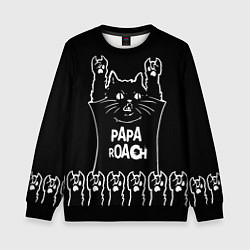 Свитшот детский Papa Roach: cat rock, цвет: 3D-черный