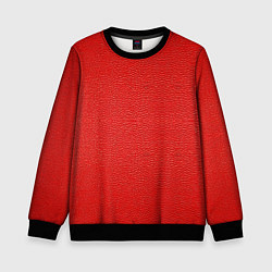Свитшот детский Красная кожаная текстура, цвет: 3D-черный