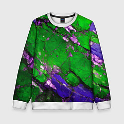 Свитшот детский A purple mineral in a green stone, цвет: 3D-белый