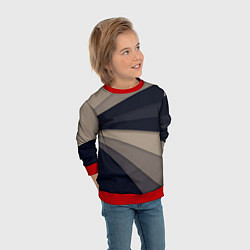 Свитшот детский Фрактальные линии, цвет: 3D-красный — фото 2