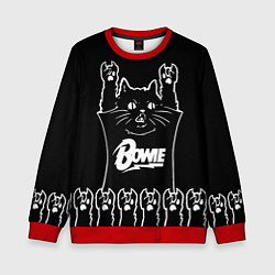 Свитшот детский David Bowie: cat rock, цвет: 3D-красный