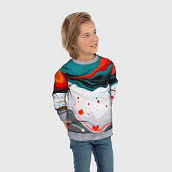 Свитшот детский Эбру красочная абстракция, цвет: 3D-меланж — фото 2