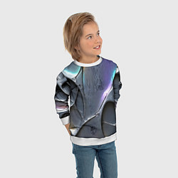 Свитшот детский Полированный серебряный металл, цвет: 3D-белый — фото 2