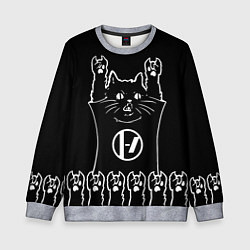 Свитшот детский Twenty one pilots: cat rock, цвет: 3D-меланж