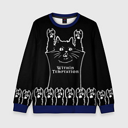 Свитшот детский Within Temptation: rock cat, цвет: 3D-синий