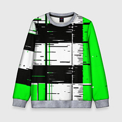 Детский свитшот Зелёные и чёрные полосы на белом фоне