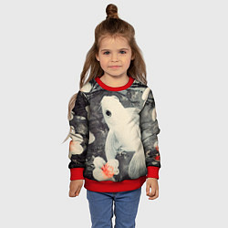 Свитшот детский Рыбка с цветами - нейросеть, цвет: 3D-красный — фото 2