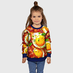 Свитшот детский Яичница с беконом, цвет: 3D-синий — фото 2