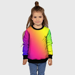 Свитшот детский Градиент зелёно-фиолетовый насыщенный, цвет: 3D-черный — фото 2